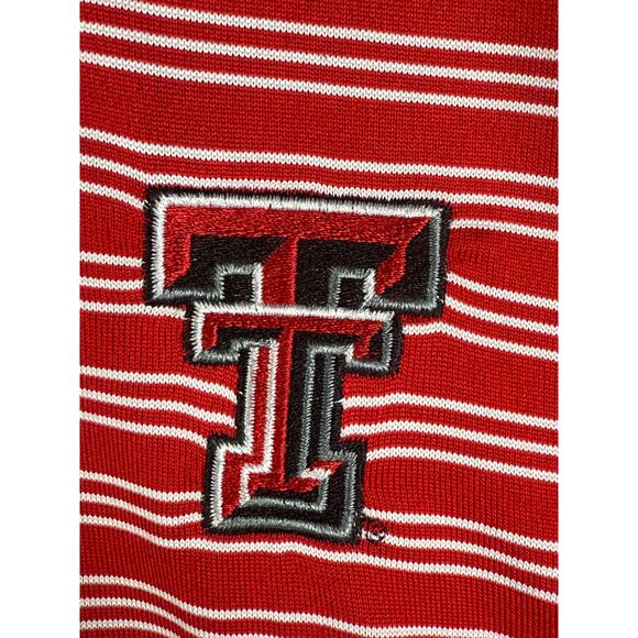 Texas Tech Red Raiders NCAA Under Armour Activewear Striped Polo Shirt Red Large - Picture 4 of 10
